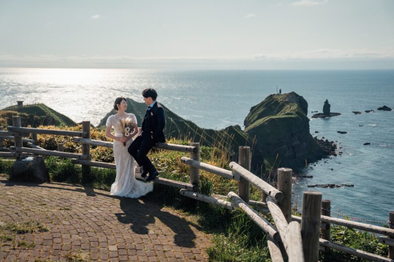 積丹・神居岬でのウェディングフォト