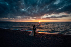 石狩ウェディング前撮り夕暮れフォト