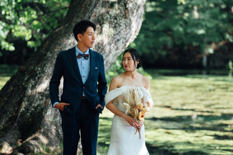 富良野の鳥沼公園でウェディングフォト&オープニングムービー