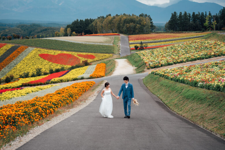 四季彩の丘でウェディングフォト&オープニングムービー